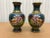 Metal Mid 20th Century Vintage Chinese Cloisonne Floral Decorated Vases- a Pair For Sale - Image 7 of 7