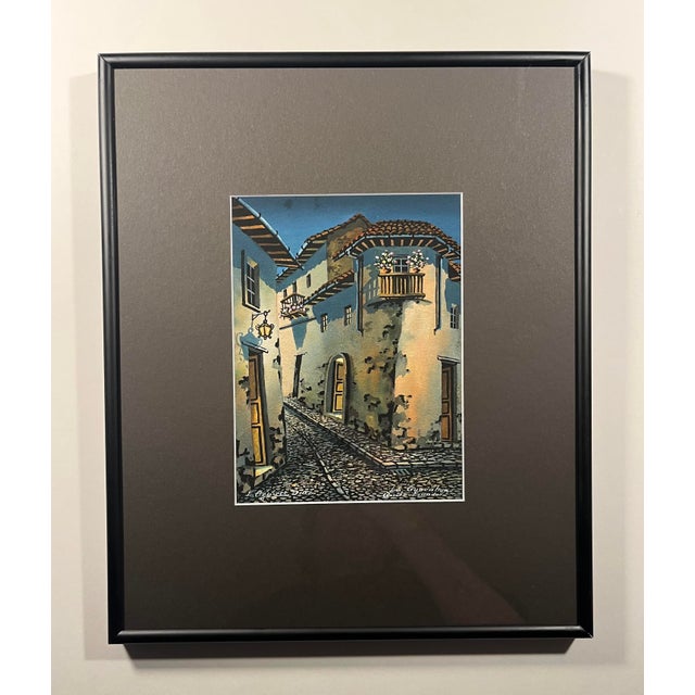 Set of Two 1950's QUITO ECUADOR BY E. AGUIRRE DIAZ Original Watercolor Paintings Quito Ecuador - Watercolor Painting from...