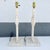 Metal Mid Century Modern Sculptural Lamps on Travertine - A Pair For Sale - Image 7 of 7