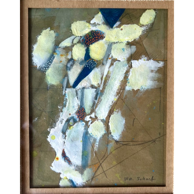 1950s Framed Abstract Goauche-William Scharf-New York School For Sale - Image 5 of 6