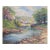 Early 20th Century Pastoral Riverside Cottage Landscape Painting For Sale