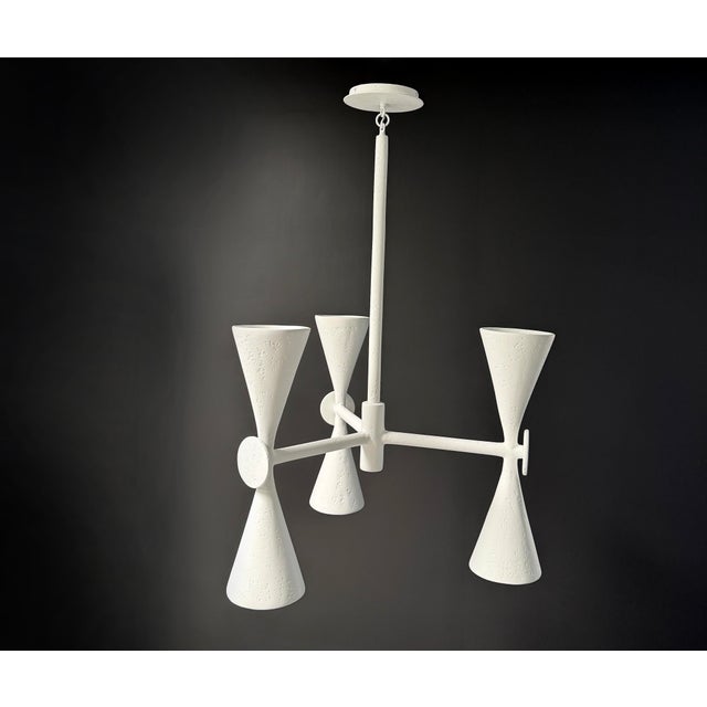 Organic Modern Plaster of Paris Geometric Chandelier, Villette Chandelier For Sale - Image 11 of 13