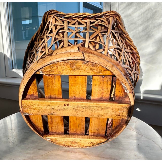 Bamboo & Rattan Hand Woven Basket For Sale - Image 9 of 11