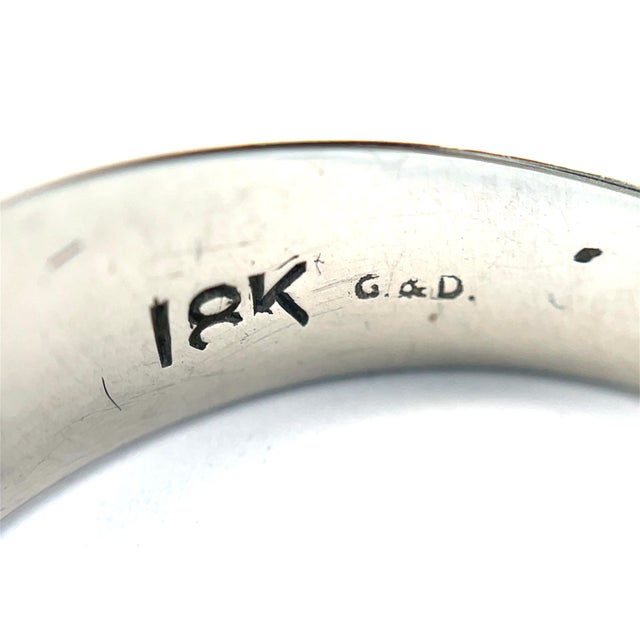 Antique Art Deco 18k Gold Diamond & Sapphire Ring, Size 9 For Sale - Image 9 of 9