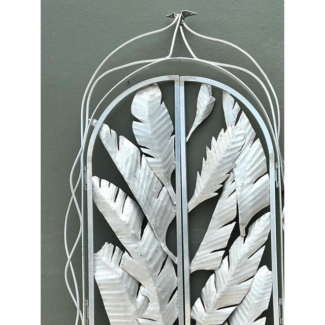 Vintage Cut Aluminum Palm Frond Gates For Sale In West Palm - Image 6 of 12
