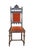 This set of six antique, high-backed dining chairs features an ornate Renaissance Revival style crafted from dark, heavily...