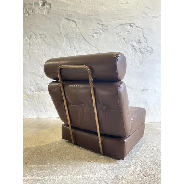 Textile Vintage Yugoslav Convertible Leather Chair Bed, 1970s For Sale - Image 7 of 14