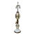 Large Antique Mercury Glass Brass Seltzer Siphon Bulbous Round Bottle Table Lamp For Sale