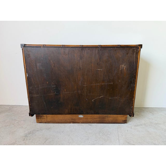 Brandt Embassy Collection Faux Bamboo Console Cabinet With Hand-Painted Bamboo Motifs For Sale - Image 12 of 12