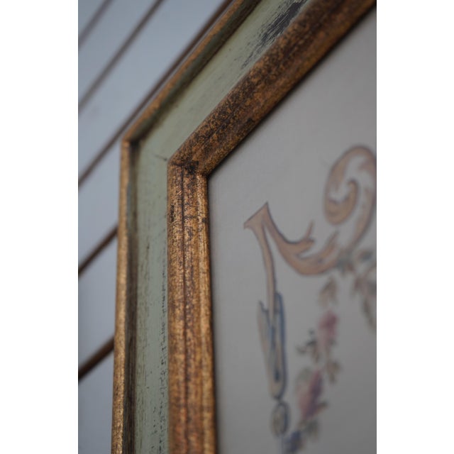 1990s Pair French Style Classical Framed Wall Art For Sale - Image 5 of 12