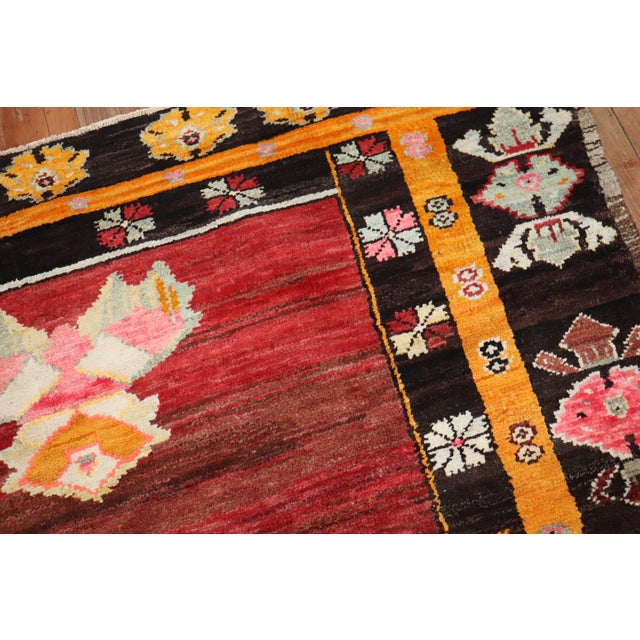 Wild Floral Traditional Turkish Rug Dated 1978 - 10'8" x 11'6" For Sale In New York - Image 6 of 6