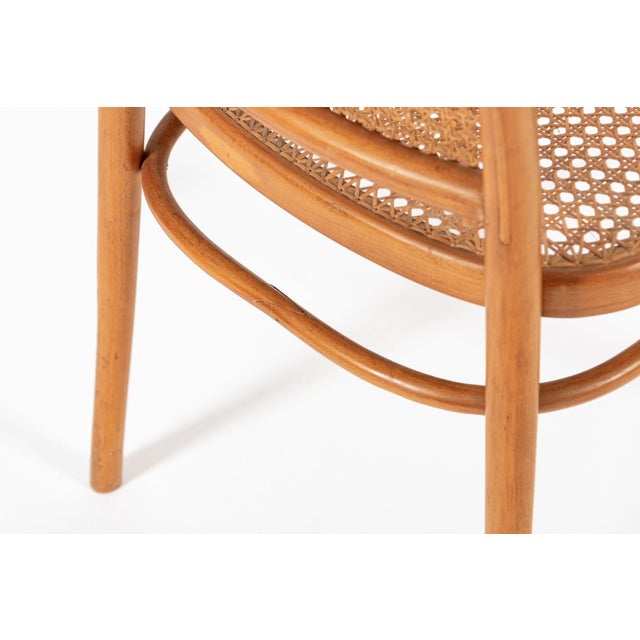 Vintage Bent Wood & Wicker Cafe Dining Chairs by Josef Hoffman for Ligna For Sale - Image 9 of 17