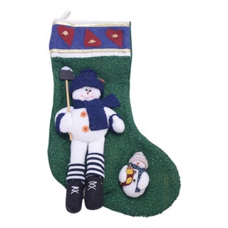 Green 20" Snowman Stocking For Sale