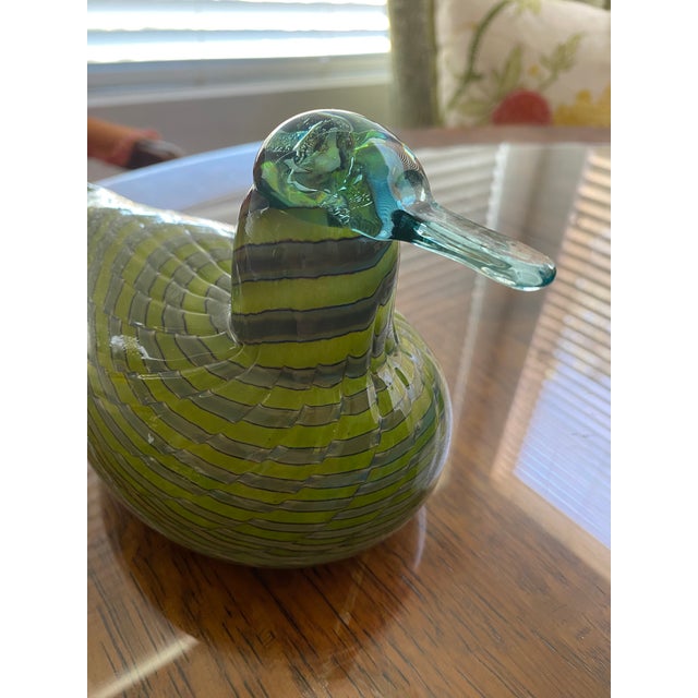 Oiva Toikka Iittala Teal Glass Bird For Sale - Image 10 of 10
