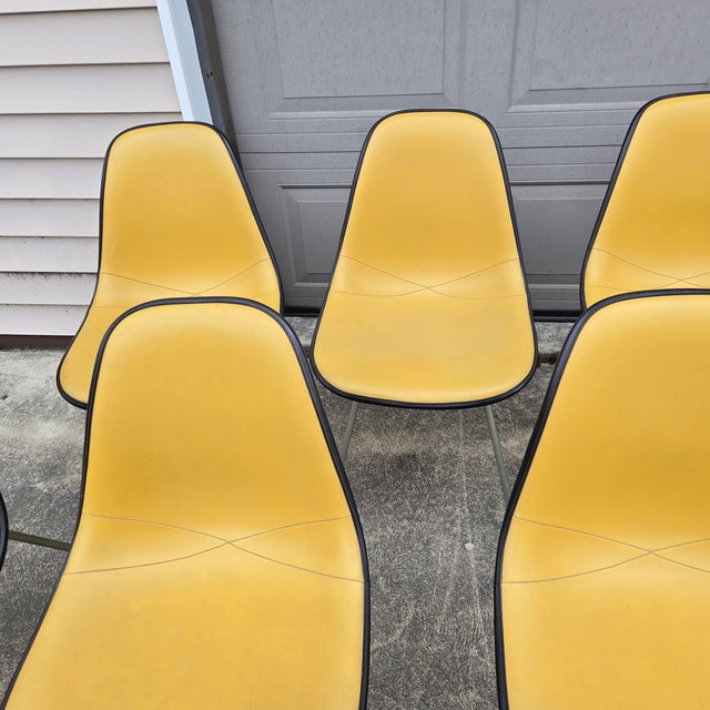 Herman Miller Black and Ochre Herman Miller Chairs- Set of 10 For Sale - Image 4 of 11