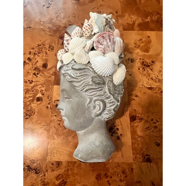 Greek Goddess Bust Encrusted With Shells and Sea Glass For Sale In Los Angeles - Image 6 of 9