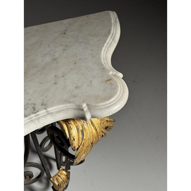 Wrought Iron and Marble Console Table, 1950s For Sale - Image 18 of 18