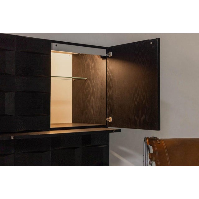 Graphic Bar Cabinet in Black from Maison Aurora, Belgium, 1975 For Sale - Image 3 of 18