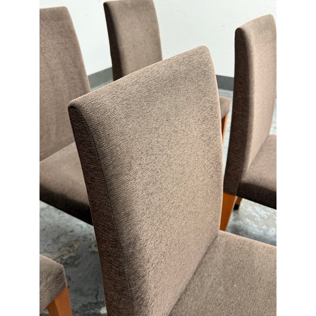 Brown Italian Modern Cherry Dining Chairs, Set of Six For Sale - Image 8 of 12