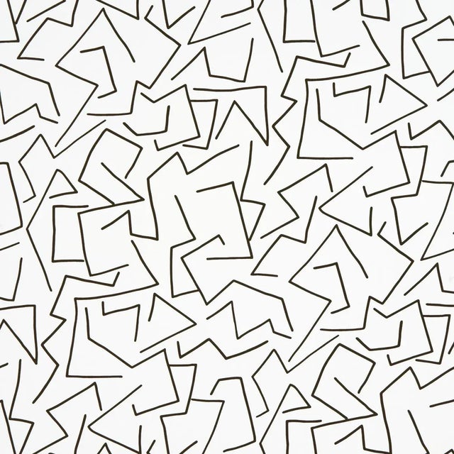 Sample - Schumacher X Hadiya Williams Tangent Wallpaper in Ivory For Sale