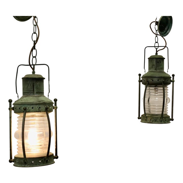 Copper Ships Hanging Lights, 1960s, Set of 2 For Sale