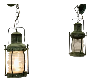 Copper Ships Hanging Lights, 1960s, Set of 2