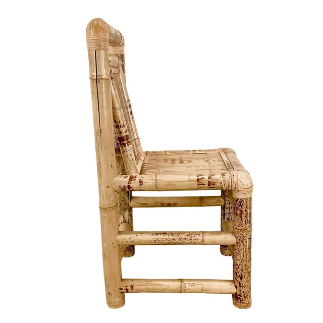 Vintage Natural Bamboo Side Chair With Wrapped Details For Sale - Image 4 of 18