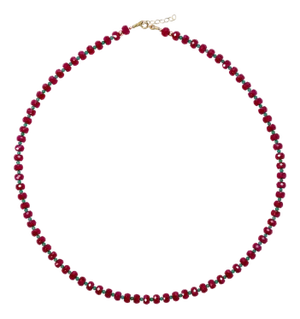 Jumbo Ruby Green Agate Necklace 14k Gold