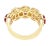 Metal 3.43 Carat Oval Cut Ruby and Diamond Halo Wedding Band Ring in 18K Gold For Sale - Image 7 of 9