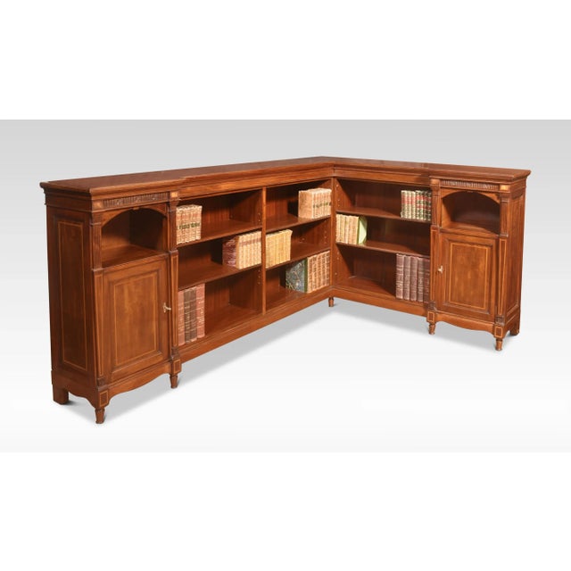 Brown Mahogany Inlaid Corner Open Bookcase, 1890s For Sale - Image 8 of 9