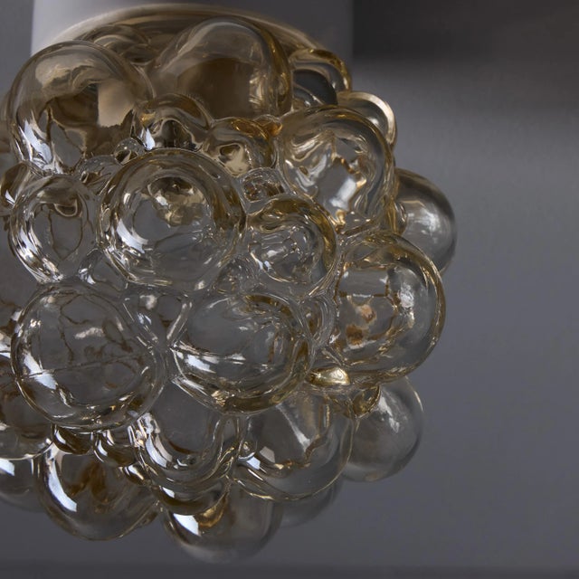 1960s Helena Tynell Amber Bubble Glass Wall or Ceiling Lamp For Sale - Image 10 of 12