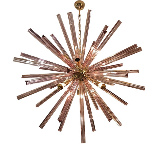 Violet Trihedral Ceiling Lamp in Murano Glass, 1950s For Sale