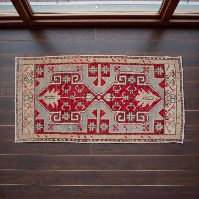 Rustic Hand Knotted Door Mat, Entryway Rug, Bath Mat, Kitchen Decor, Small Rug, Turkish Rug - 1′8″ × 3′3″ For Sale - Image 3 of 13