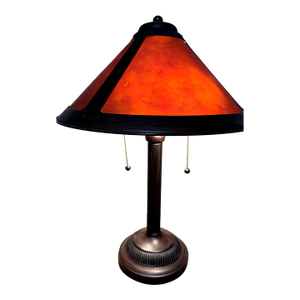 Vintage Mica Series Tensor Bronze Tone Double Socket Table Lamp