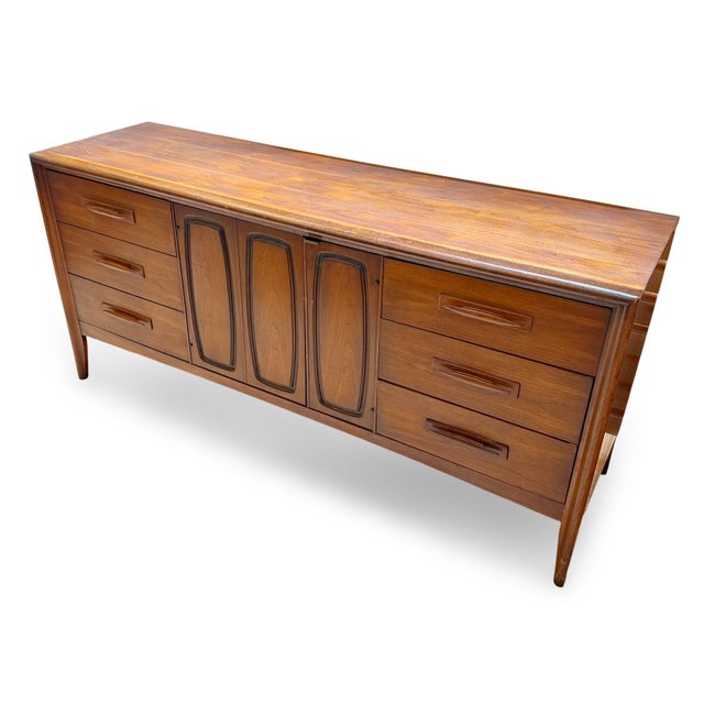 Mid-Century Modern 1960s Mid-Century Modern Nine-Drawer Walnut Dresser For Sale - Image 3 of 8