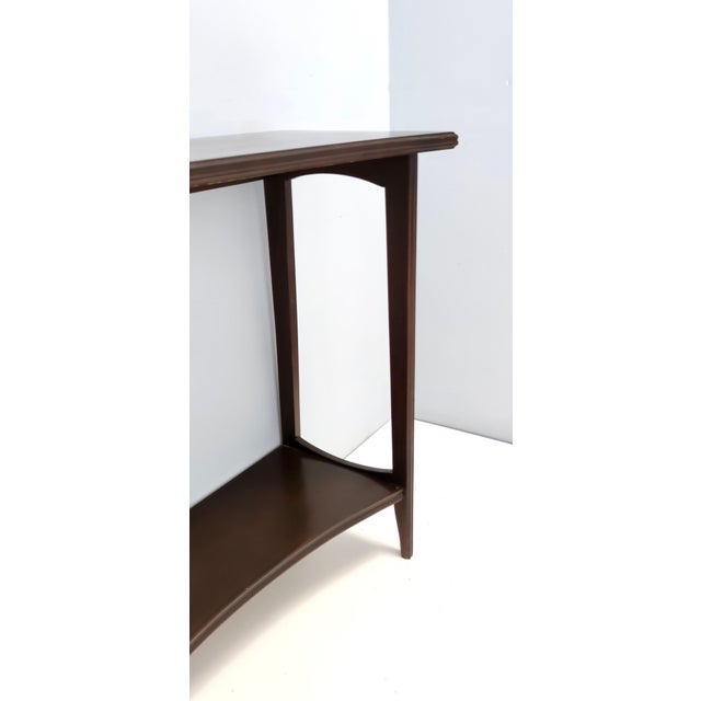 Brown Vintage Italian Ebonized Beech Console Table with Lower Shelf, 1980s For Sale - Image 8 of 9