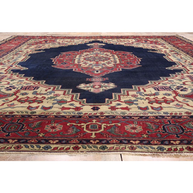Late 19th Century Turkish Serapi Rug, 12'00 X 14'08 For Sale - Image 9 of 10