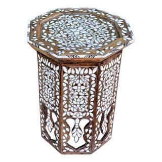 Antique Mid-19th Century Mother-of-Pearl Inlaid Octagonal Side Table For Sale