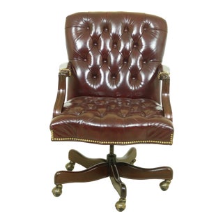 Hancock & Moore Burgundy Leather Desk Chair For Sale