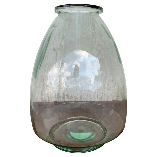 Large French Blown Clear Glass Demijohn Bottle For Sale - Image 10 of 18