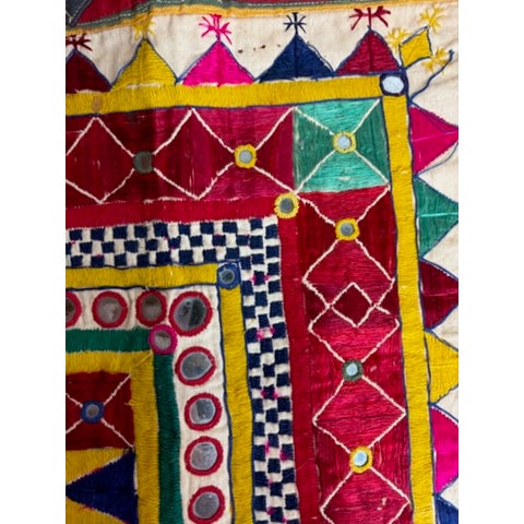 1940s Embroidered Banjara Chakla With Mirrors For Sale - Image 4 of 6