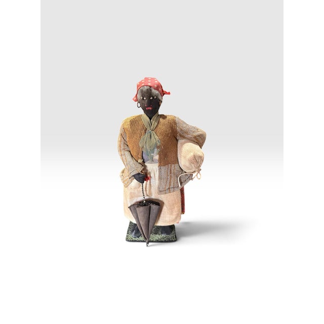 Folk Art 1930s–1940s Southern Folk Art African American Occupational Cloth Dolls — Pair For Sale - Image 3 of 6