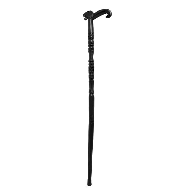 Vintage Black Lion Wood Cane For Sale