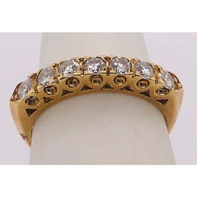 14 Karat Yellow Gold Seven Diamond Anniversary Ring Wedding Band 0.70 TDW, Size 5.5 For Sale In New York - Image 6 of 10