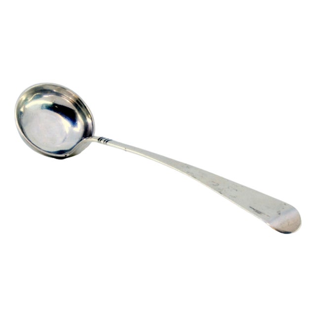Silver Soup Ladle with Smooth Handle For Sale