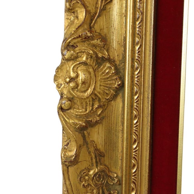 Vintage Baroque Style Gilded and Red Velvet Frame For Sale - Image 16 of 18