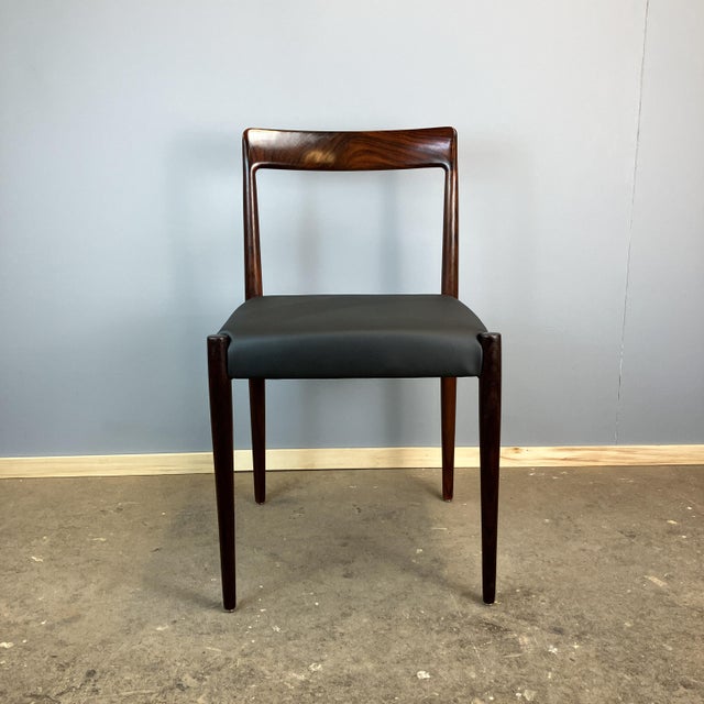 Chairs in Rosewood and Black Imitation Leather from Lübke, 1960s, Set of 6 For Sale - Image 6 of 14