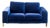 Jason Furniture Modern Blue Velvet Loveseat With Gold Legs For Sale