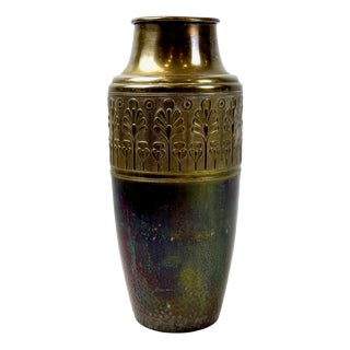 Antique Jugendstill Vase in Brass, 1900s For Sale