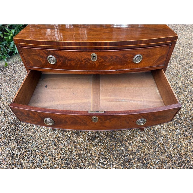 Antique Georgian Mahogany Bow Fronted Chest of Drawers, 1820 For Sale - Image 9 of 12